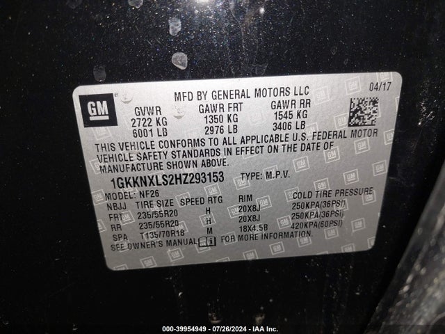 GMC Acadia Denali 2017 1GKKNXLS2HZ293153 Image 9