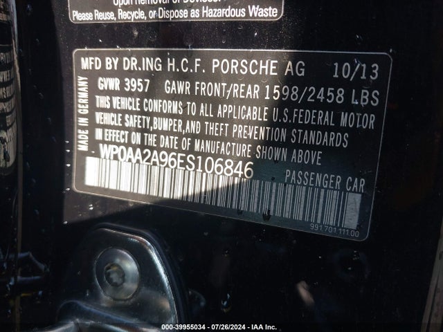 2014 PORSCHE 911 WP0AA2A96ES106846 Photo 8