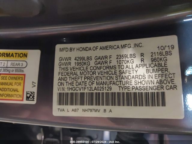 1HGCV1F12LA025129 Honda ACCORD LX