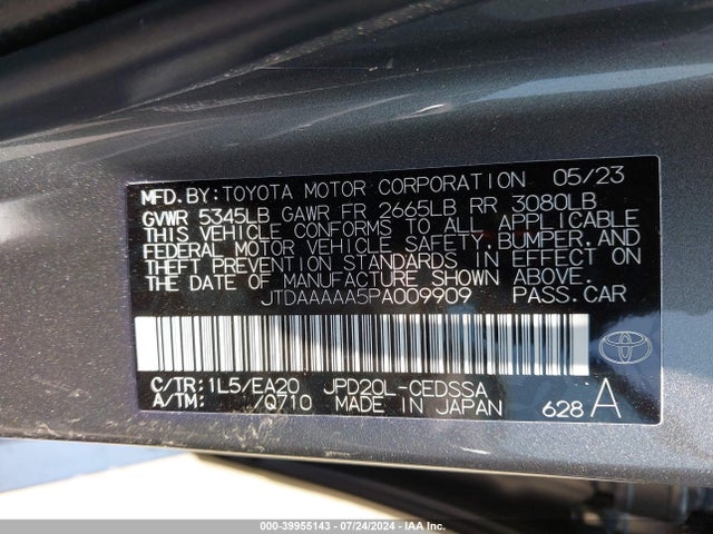 Toyota Mirai Xle 2023 JTDAAAAA5PA009909 Image 9