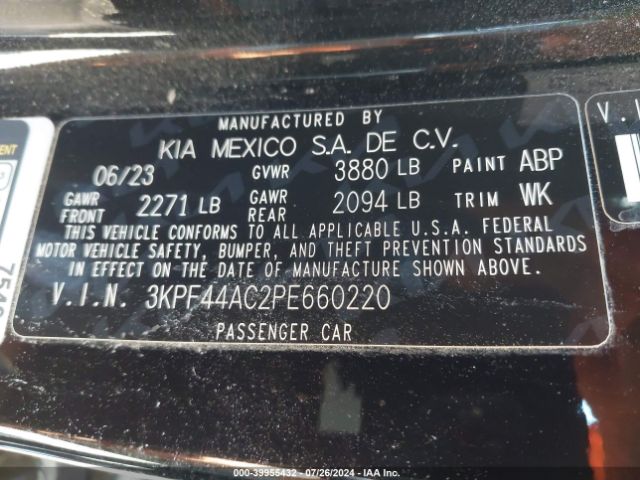 3KPF44AC2PE660220 KIA Forte Gt Manual