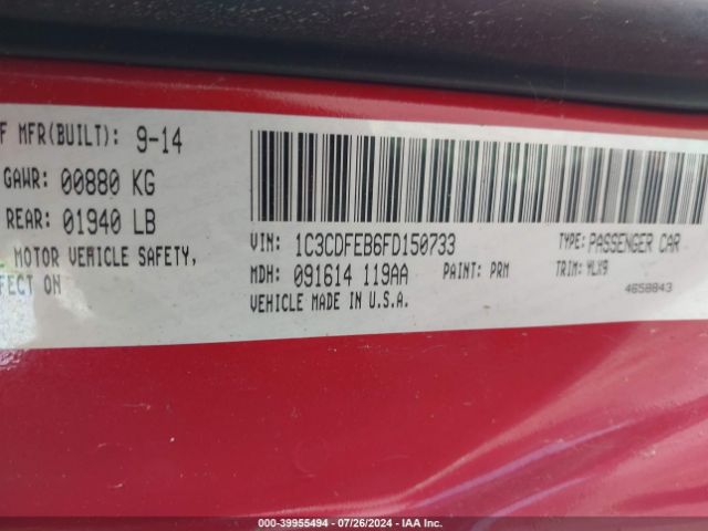 1C3CDFEB6FD150733 Dodge DART GT