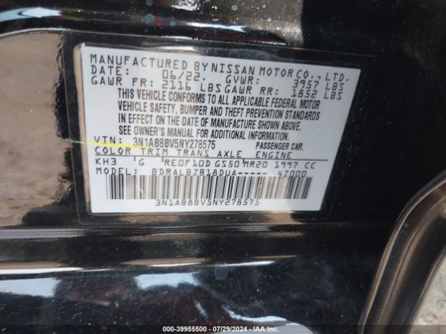 3N1AB8BV5NY278575 Nissan Sentra S Xtronic Cvt