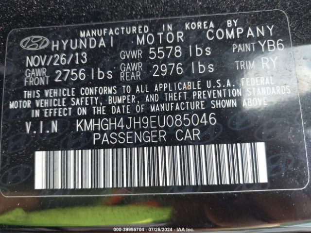 KMHGH4JH9EU085046 Hyundai Equus Signature