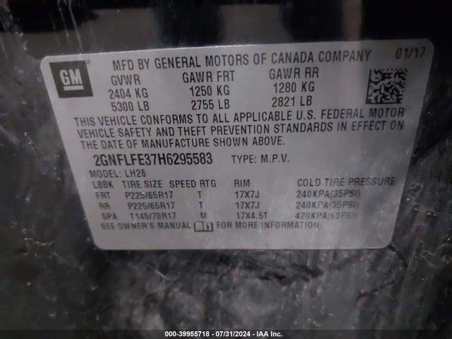 Chevrolet EQUINOX LT 2017 2GNFLFE37H6295583 Image 9