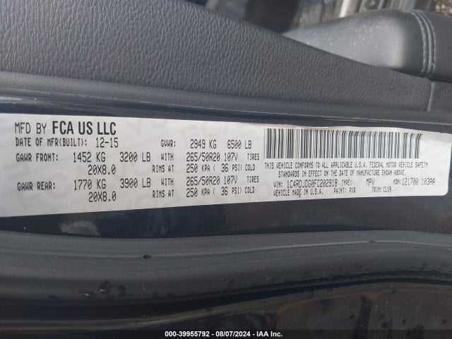Dodge Durango 2015 1C4RDJDG0FC202918 Image 9
