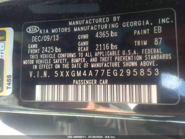 5XXGM4A77EG295853 KIA Optima Lx