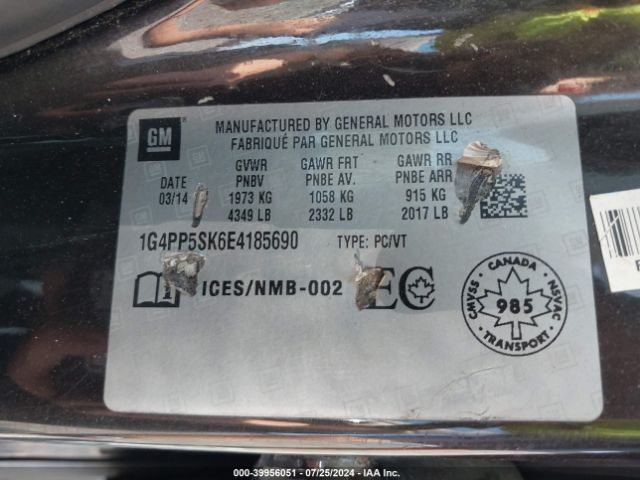 1G4PP5SK6E4185690 Buick Verano