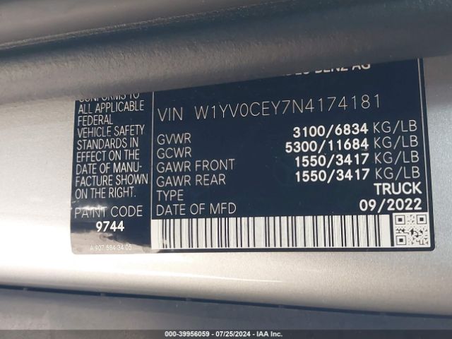 W1YV0CEY7N4174181 Mercedes-Benz Metris
