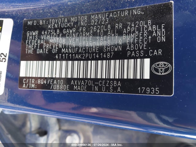 Toyota CAMRY SE 2023 4T1T11AK2PU141487 Image 9