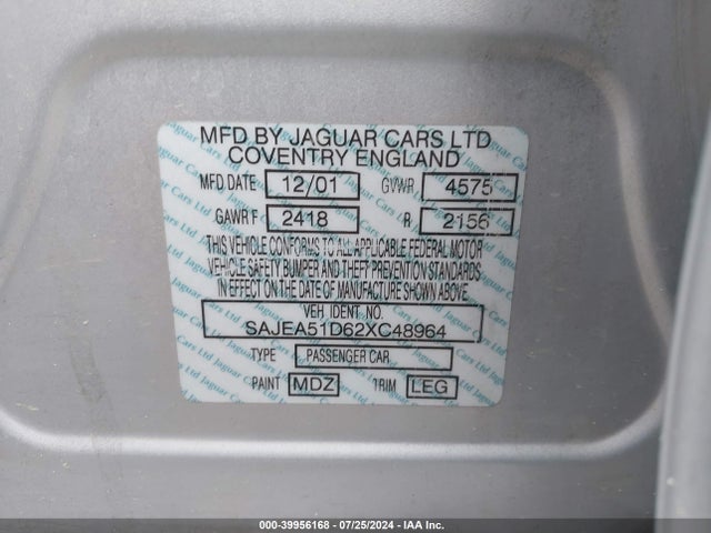 2002 JAGUAR X-TYPE SAJEA51D62XC48964 Photo 8