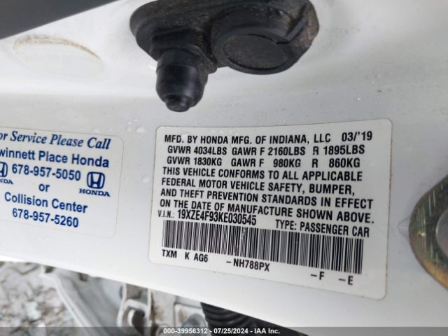 19XZE4F93KE030545 Honda Insight Touring