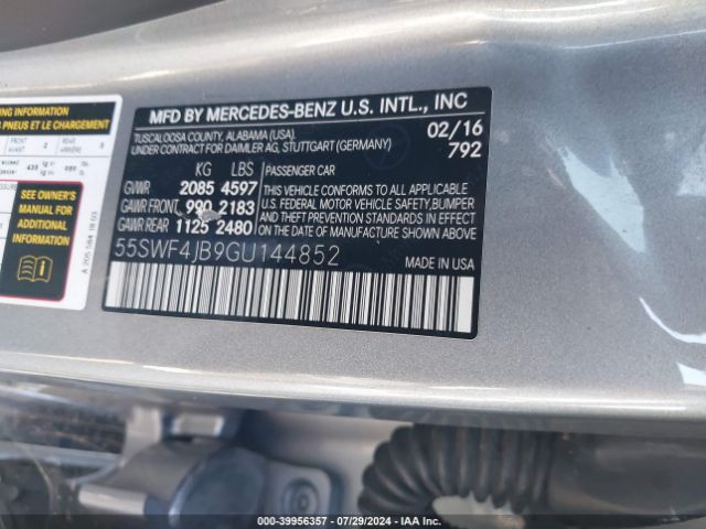 55SWF4JB9GU144852 Mercedes-Benz C 300 Luxury/sport