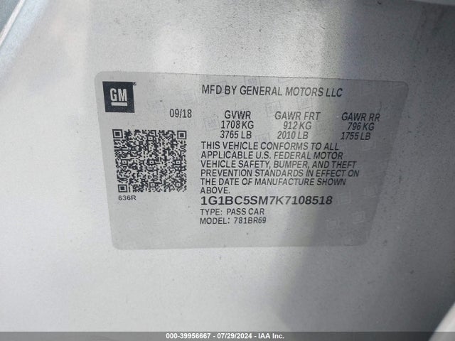 1G1BC5SM7K7108518 Chevrolet CRUZE LS