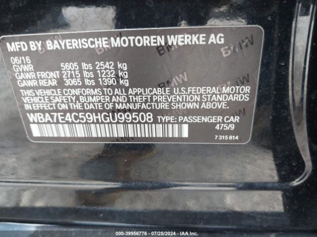 WBA7E4C59HGU99508 BMW 740i Xdrive
