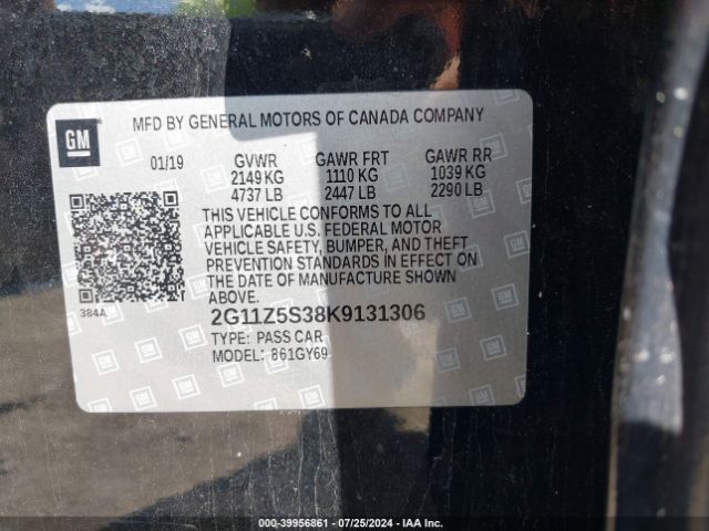 2G11Z5S38K9131306 Chevrolet IMPALA LT