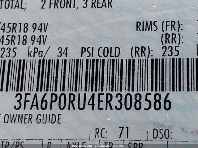 Ford Fusion Hybrid Titanium 2014 3FA6P0RU4ER308586 Image 9