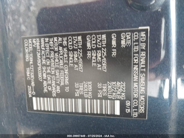 Nissan ROGUE SV 2016 KNMAT2MV8GP603907 Image 9