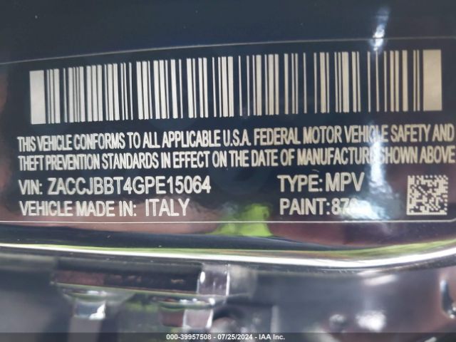 ZACCJBBT4GPE15064 Jeep Renegade Justice