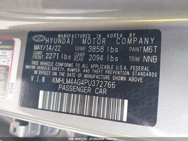 Hyundai ELANTRA SEL 2023 KMHLM4AG4PU372766 Image 9