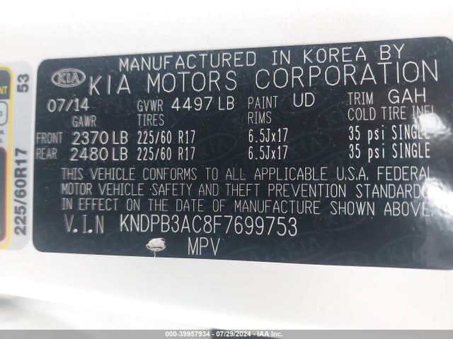 KIA Sportage Lx 2015 KNDPB3AC8F7699753 Image 9