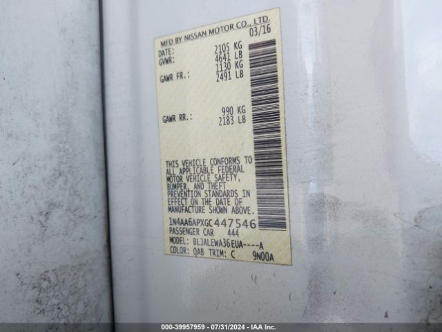 1N4AA6APXGC447546 Nissan Maxima 3.5 Sl