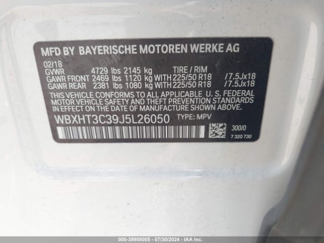 WBXHT3C39J5L26050 BMW X1 Xdrive28i