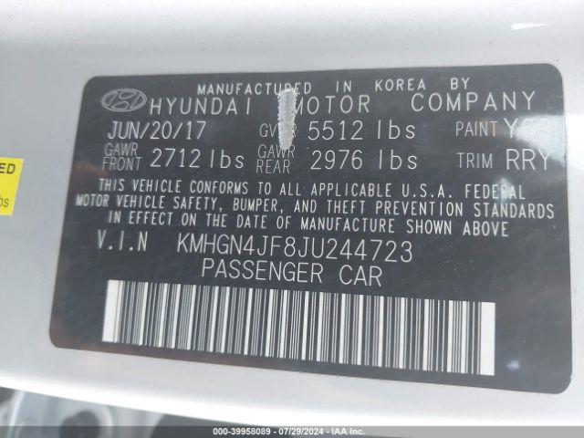 KMHGN4JF8JU244723 Genesis G80 5.0 Ultimate