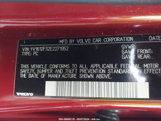 YV1612FS2E2271952 Volvo S60 T5