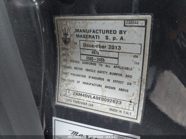 ZAM45VLA0E0092623 Maserati Granturismo Mc/sport