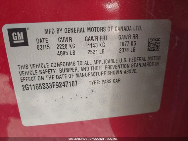 2G1165S33F9247107 Chevrolet IMPALA 2LZ