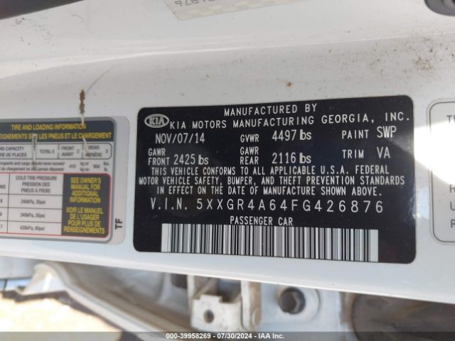 5XXGR4A64FG426876 KIA Optima Sxl Turbo