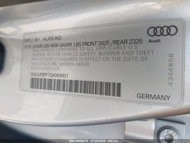 WAUUPBFF7GA069001 Audi A3 E-tron 1.4t Premium