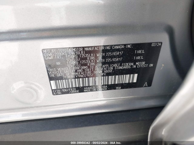 Toyota RAV4 LE 2024 2T3H1RFV1RW321657 Image 9