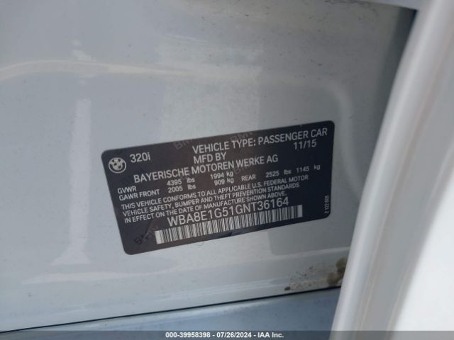 WBA8E1G51GNT36164 BMW 320i