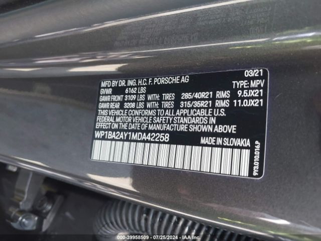 WP1BA2AY1MDA42258 Porsche Cayenne Coupe