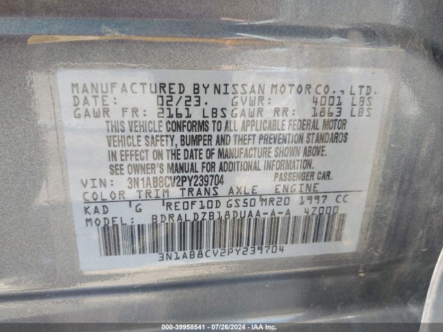 Nissan Sentra Sv Xtronic Cvt 2023 3N1AB8CV2PY239704 Image 9