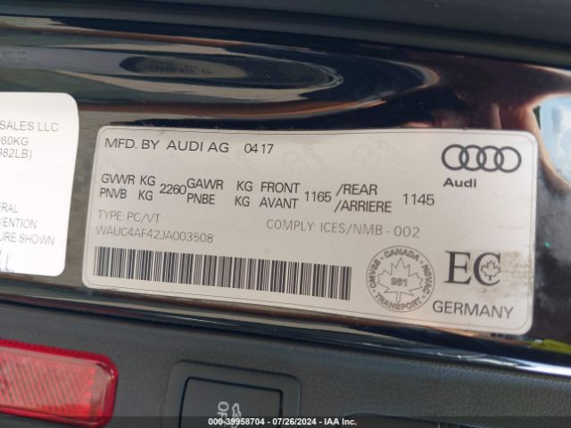 WAUC4AF42JA003508 Audi S4 3.0t Premium Plus