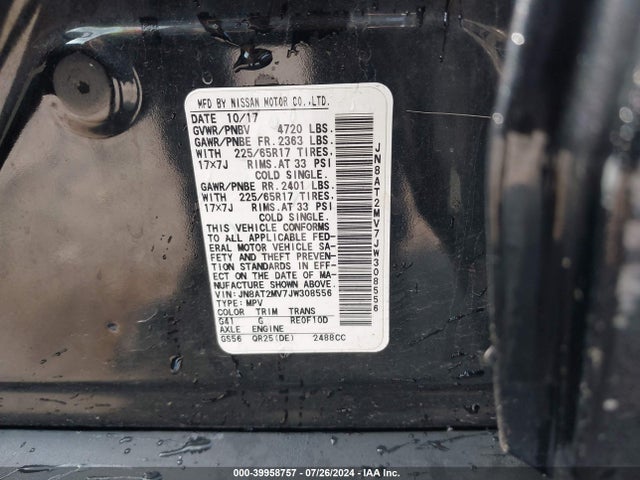 Nissan ROGUE SV 2018 JN8AT2MV7JW308556 Image 9