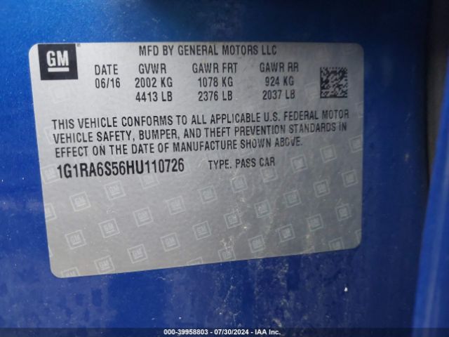 Chevrolet VOLT LT 2017 1G1RA6S56HU110726 Image 9