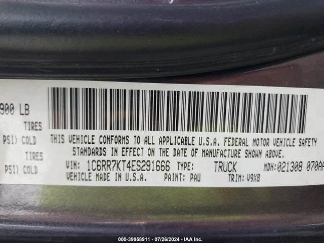 RAM 1500 Express 2014 1C6RR7KT4ES291666 Image 9