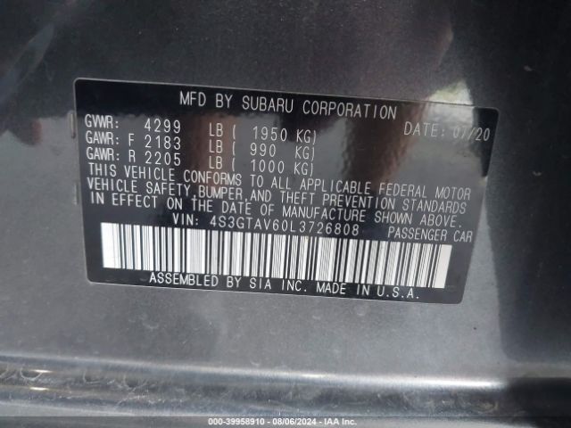 4S3GTAV60L3726808 Subaru Impreza Premium 5-door