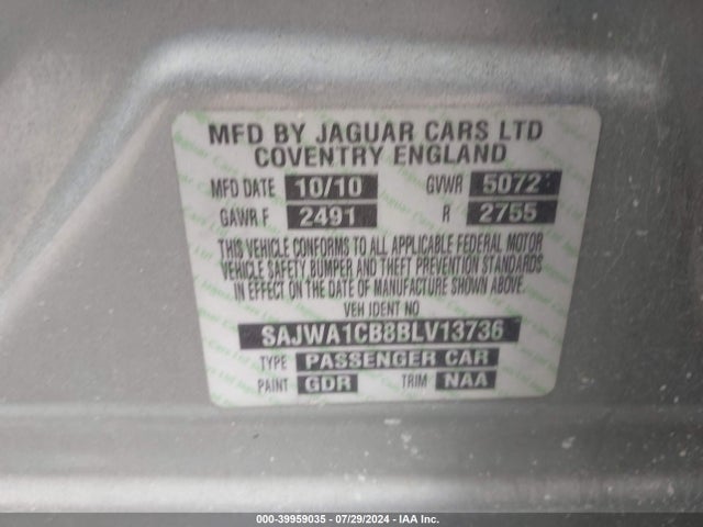 2011 JAGUAR XJ SAJWA1CB8BLV13736 Photo 8