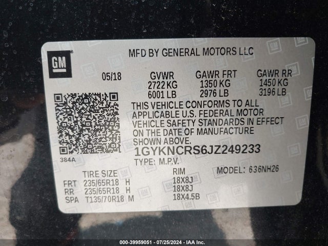 Cadillac XT5 LUXURY 2018 1GYKNCRS6JZ249233 Image 9