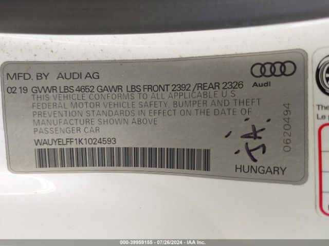 WAUYELFF1K1024593 Audi A3 45 Premium