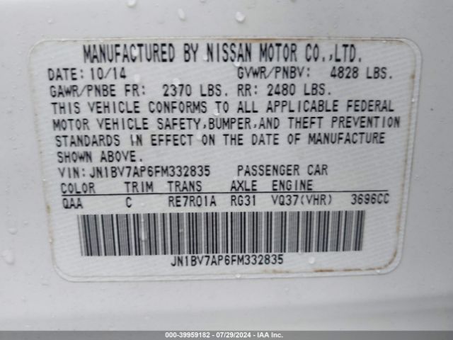 JN1BV7AP6FM332835 Infiniti Q50 Premium