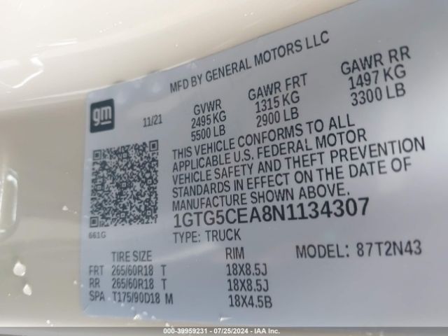 1GTG5CEA8N1134307 GMC Canyon 2wd  Short Box Elevation