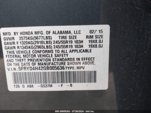 2016 ACURA MDX 5FRYD4H42GB005636 Photo 8