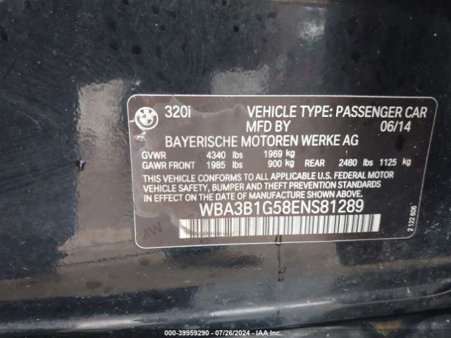 WBA3B1G58ENS81289 BMW 320i