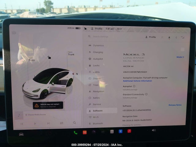 Tesla Model 3 Long Range Dual Motor All-wheel Drive 2022 5YJ3E1EB7NF210831 Image 19
